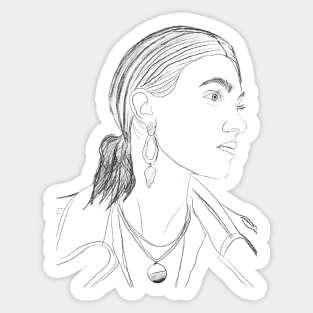 Line drawing woman minimal art Sticker